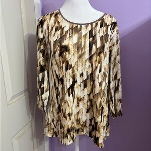 JM Collection Brown Blouse